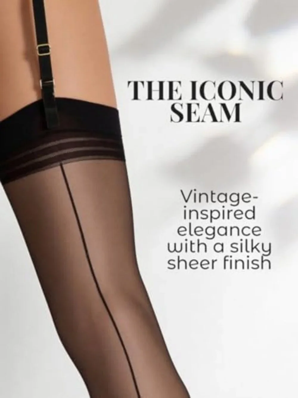 Sheer Thigh High Stockings with Back Seam | Silky Pantyhose for Garter Belt